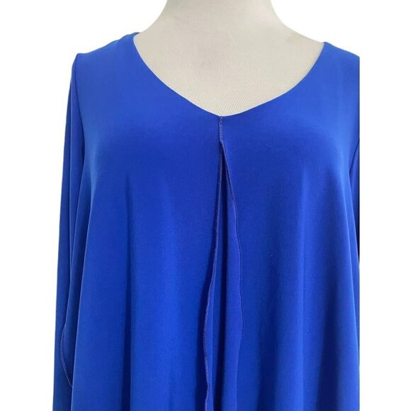 Joseph Ribkoff Size 6  Top Blouse Tiered Blue Long Sleeve - Picture 2 of 5